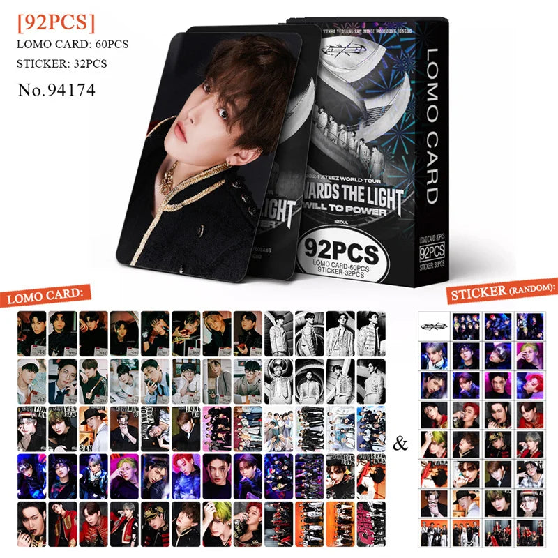 50pcs KPOP ATEEZ Photo laser Card Set β LOMO Style Collector's Edition