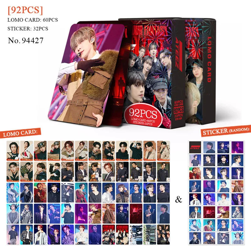 50pcs KPOP ATEEZ Photo laser Card Set – LOMO Style Collector's Edition