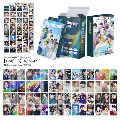 50pcs KPOP ATEEZ Photo laser Card Set – LOMO Style Collector's Edition