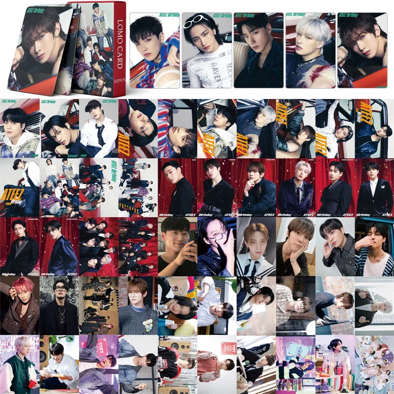 50pcs KPOP ATEEZ Photo laser Card Set – LOMO Style Collector's Edition