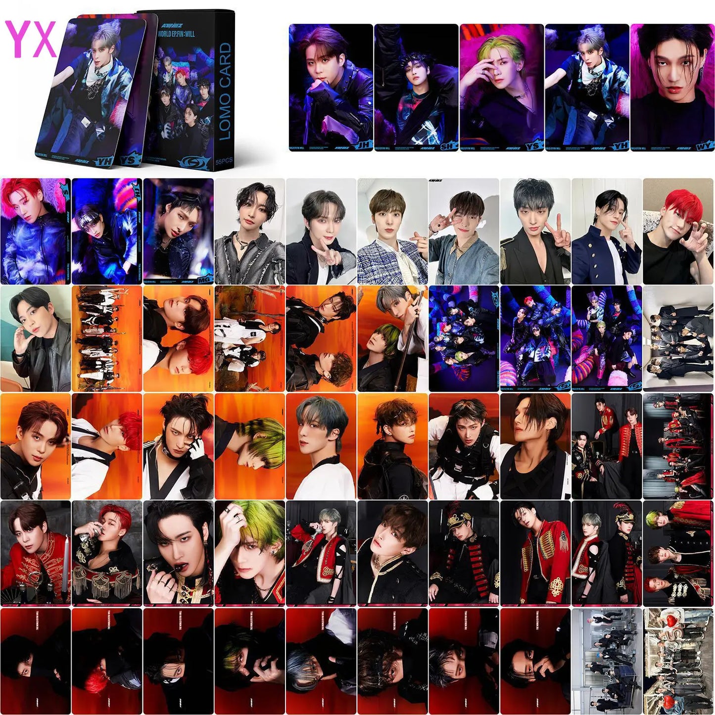 50pcs KPOP ATEEZ Photo laser Card Set – LOMO Style Collector's Edition