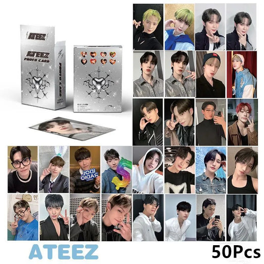 50pcs KPOP ATEEZ Photo laser Card Set – LOMO Style Collector's Edition