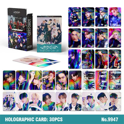 50pcs KPOP ATEEZ Photo laser Card Set – LOMO Style Collector's Edition