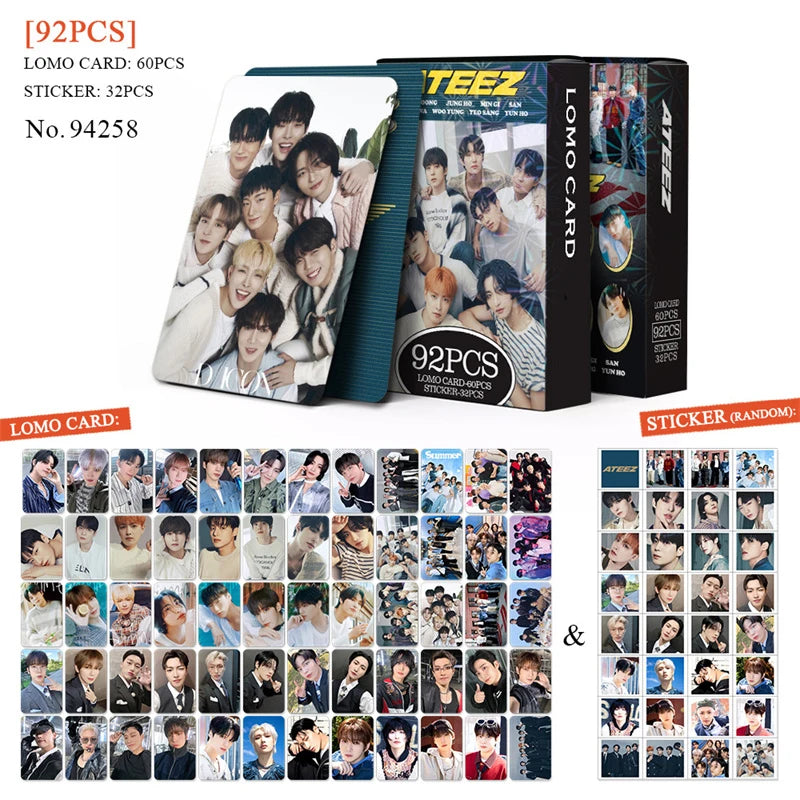 50pcs KPOP ATEEZ Photo laser Card Set – LOMO Style Collector's Edition