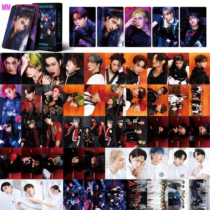 50pcs KPOP ATEEZ Photo laser Card Set – LOMO Style Collector's Edition