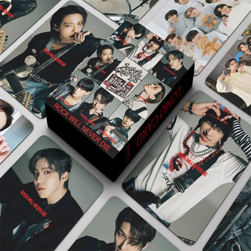 50pcs KPOP ATEEZ Photo laser Card Set – LOMO Style Collector's Edition
