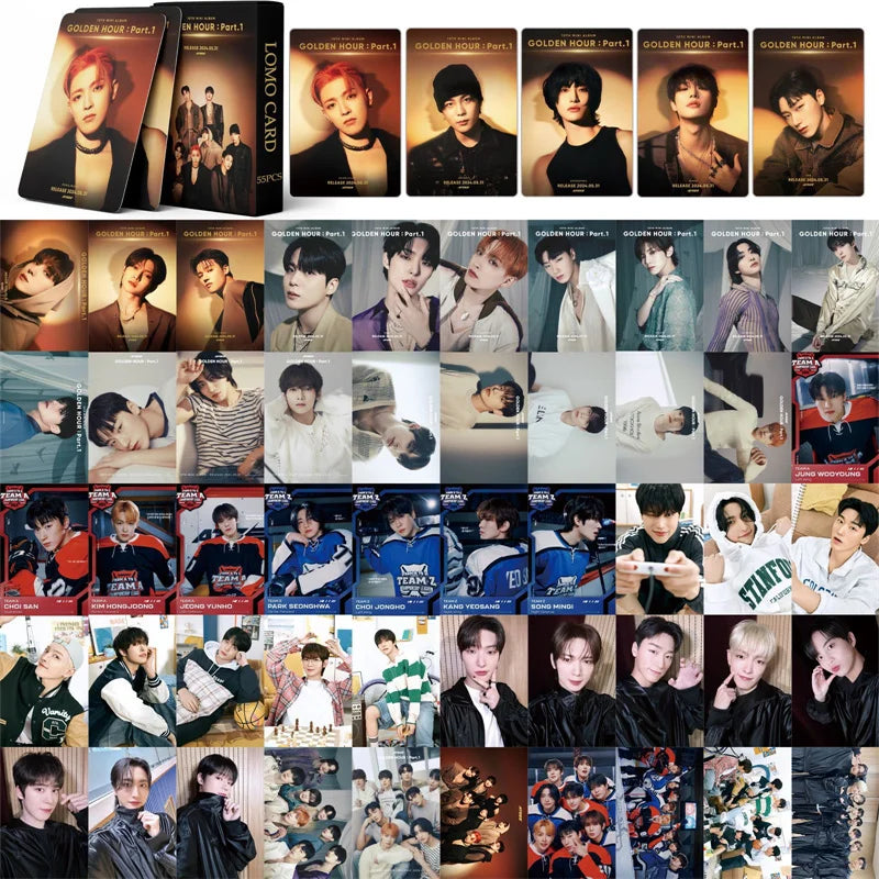 50pcs KPOP ATEEZ Photo laser Card Set – LOMO Style Collector's Edition